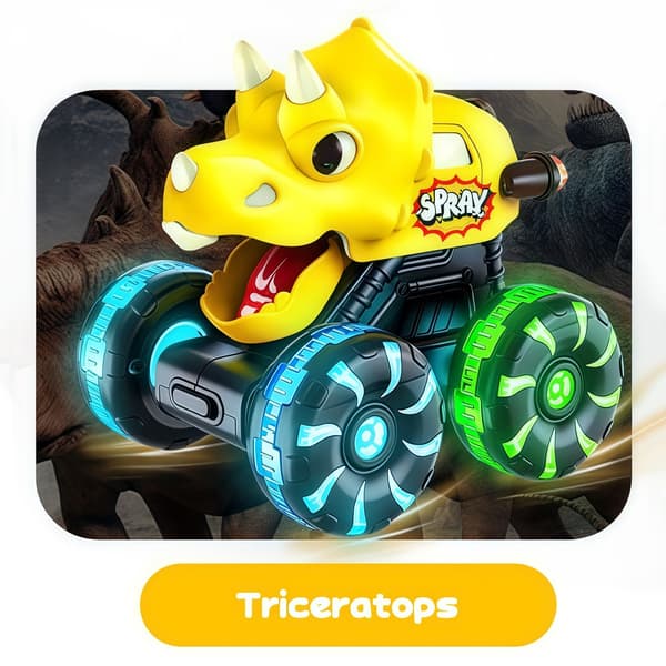 Børns Tryk-for-lys Dinosaur Bil Monster Big Foot Lysende Inertial Glide Gave Three-in-one combo