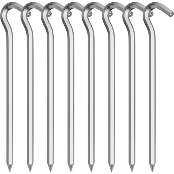 Tent Pegs 8 PCS 18cm Metal Heavy Duty Tent Hooks Aluminum Alloy Camping Hard Ground Pins for Soccer Net Tarpaulin and Outdoor Hard Ground