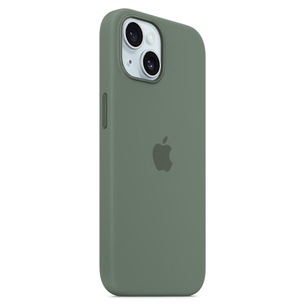 iPhone 15 -kuori, yhteensopiva MagSafe-latauksen kanssa, naarmuuntumaton silikonikuori, harmaa Green iPhone 15