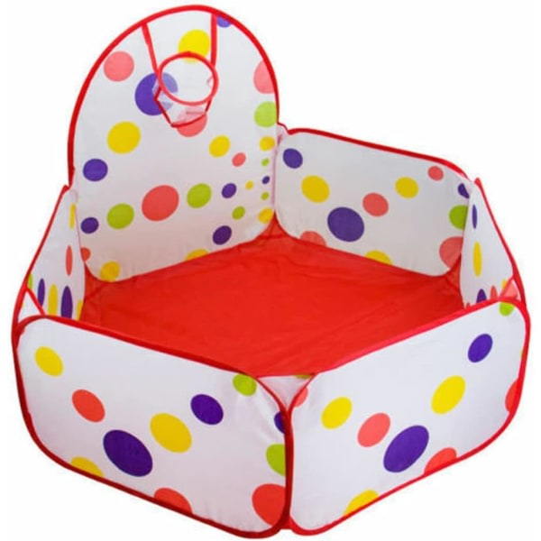 Ball Pit med basketball bøjle, Pop Up sekskant polka Dot Kids Ball Play Pool