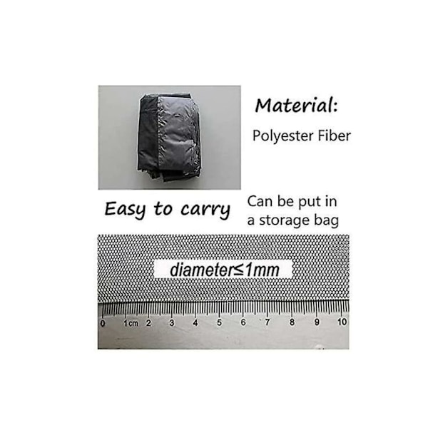 Myggenet til haveparaply med dobbelte lynlåse og justerbar top snor, sort