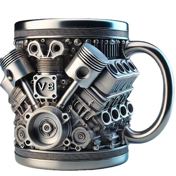 Personlig Rostfri Mugg, V8/V6 Motor Design Rostfri Kopp V8