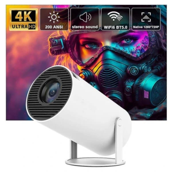 4k HD-projektor HY300 Android 11 hjemmebiograf bærbar udendørs projektor Dual Wifi6 200 Bt5.0 1080p 1280*720p