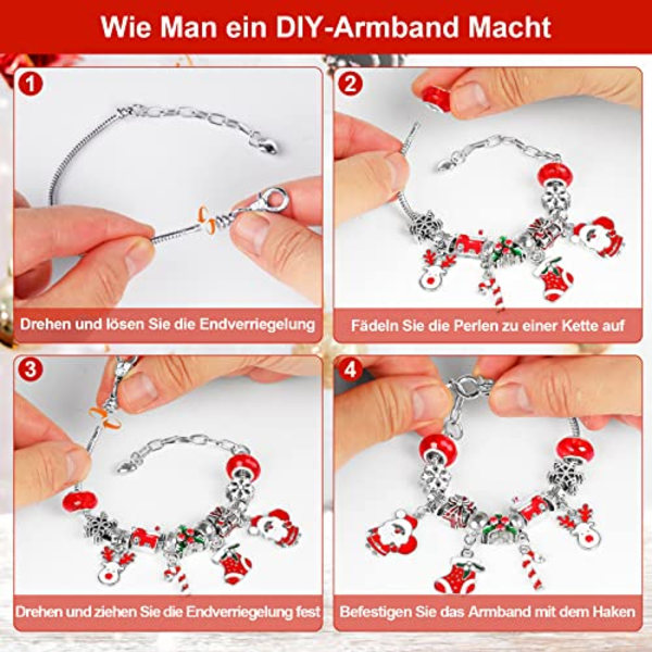 Adventskalender 2023 Barn Flickor Julkalender 24 Stycken Armband Smycken Hantverk Presenter 1