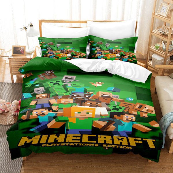 Minecraft My World Kolmiosainen pussilakanasetti päiväpeite lakanalakana tyynyliina vuodevaatteet_xx
