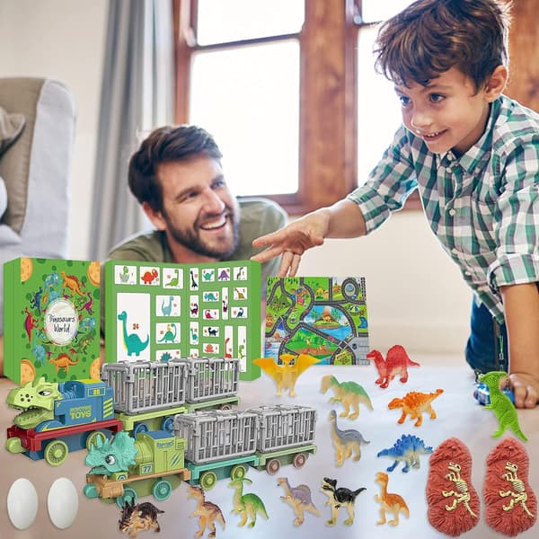 Dinosaur julekalender 2024 - 24 dagers nedtelling julegave til gutter jenter barn tenåringer