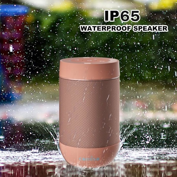 Bærbar Bluetooth-høyttaler, Vannbestandig høyttaler IP65, 5.3 Bluetooth, 360 HD-lyd, TWS Stereo-paring, Innebygd mikrofon, Støtter TF-kort, Ideell gave til tenåringer - Rosa Pink
