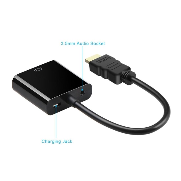 INF HDMI til VGA-adapter med 3,5 mm lydport