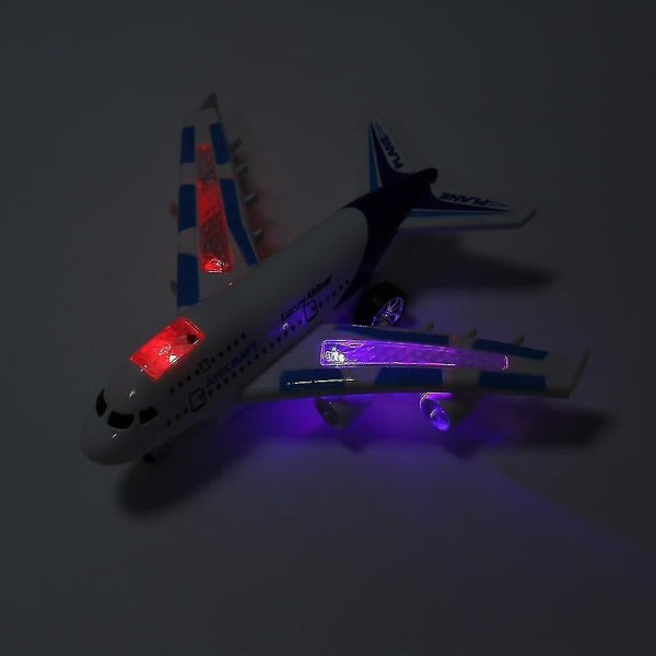 Rc flygplan leksaker för barn med bump and go action | Airbus actionleksaksplan med blinkande ljus, äkta jetljud med ljus - Snngv