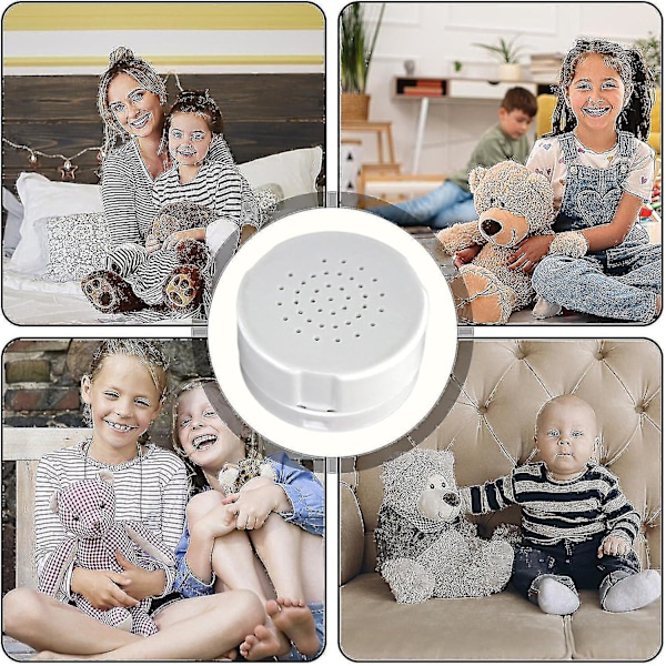 Röstinspelare för Teddybjörnar Tryckbar Inspelningsbar Röstlåda Inspelningsmodul 30 Sekunders Inspelare för Plyschdjur Plyschleksak Kudde (YJD white (Pack of 3)