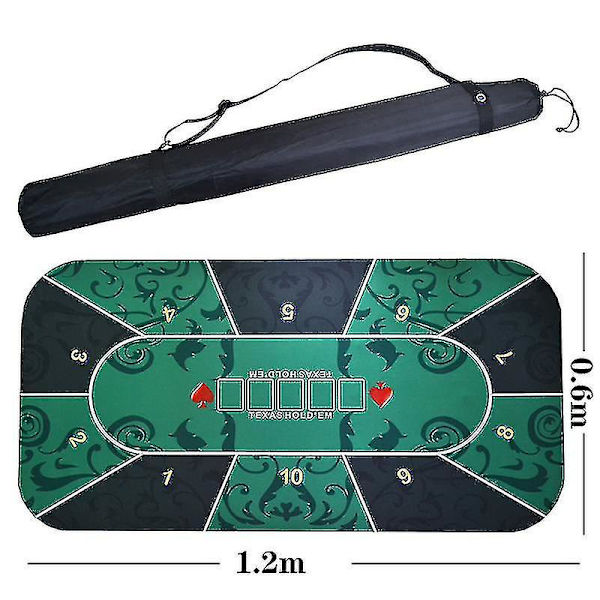 1,2*0,6m Holdem Texas Pokerunderlag - Holdbart gummibordunderlag til hjemmekampe