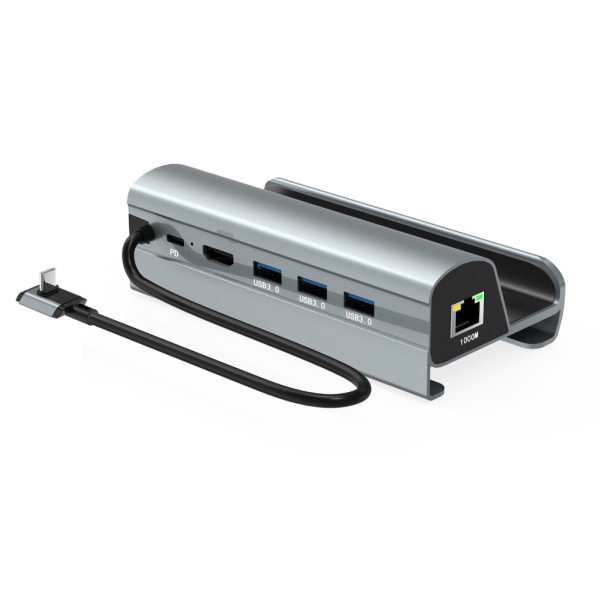USB C Dockningsstation för Steam Deck 6 in 1 för Steam Deck Dock med 4K60Hz LAN Silver 0.27