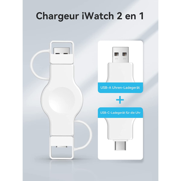 2 in 1 Charger for Apple Watch 7/6/5/4/3/2 Generation