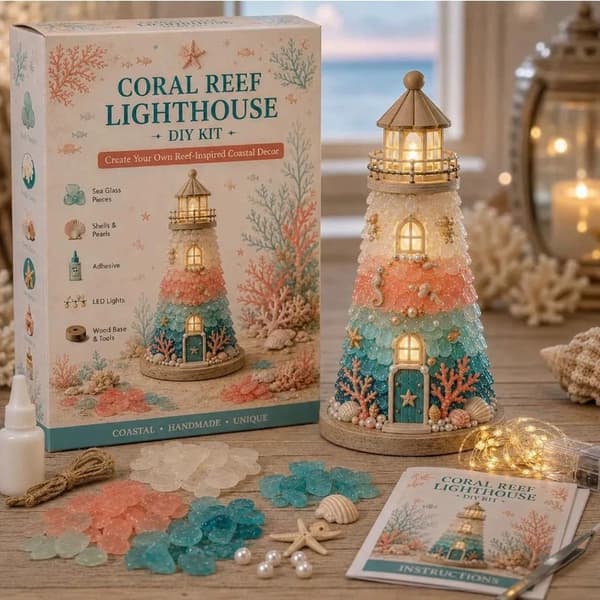 Bærbart DIY-sett for lysende julefigur Juledekorasjon Dream Lighthouse