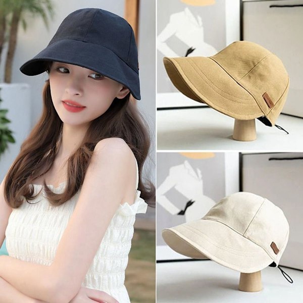 Denim Bucket Hatt för Kvinnor Sommarhatt KHAKI_xx Khaki