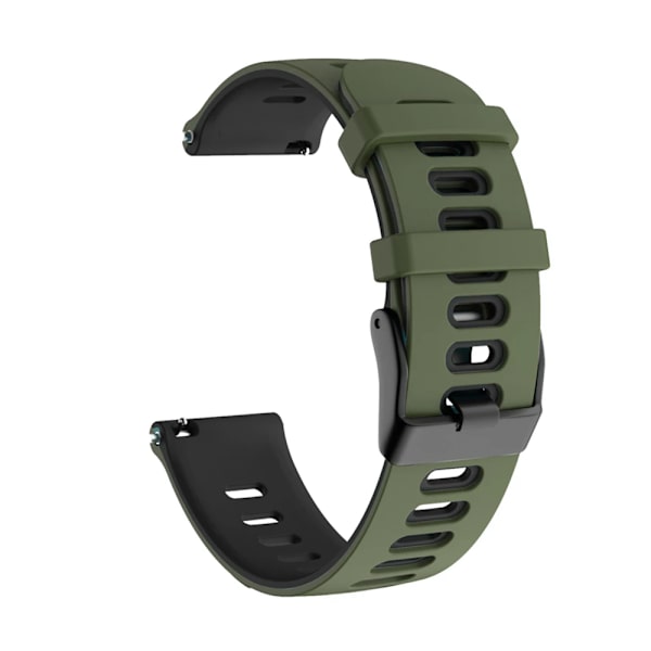 20 22mm Silikoniranneke Garmin Venu 3:lle, Forerunner 265 255 245 Music Vivoactive 4:lle, Garmin Venu Sq 2 Plus -rannekkeelle, Armeijanvihreä Musta