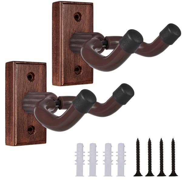 Veggmontert gitarholder laget av massivt tre, solid display for akustiske og elektriske gitarer 1 pc