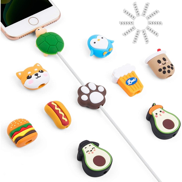 Cute cable protector, 20 cable protectors, fruit animal charging