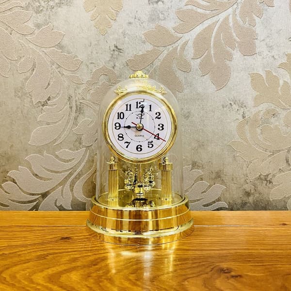 Retro stueur, lydløst urstativ, urbase, Silver Arabic Clock