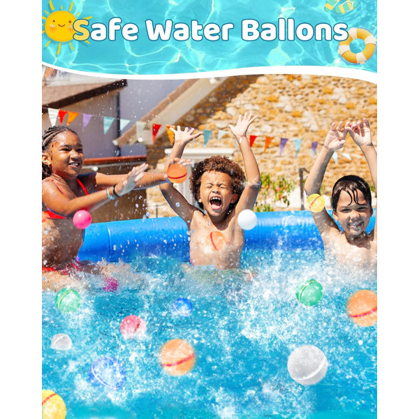 Återanvändbara vattenballonger, sommarleksaker för pojkar och flickor vattenleksaker pool strandleksaker