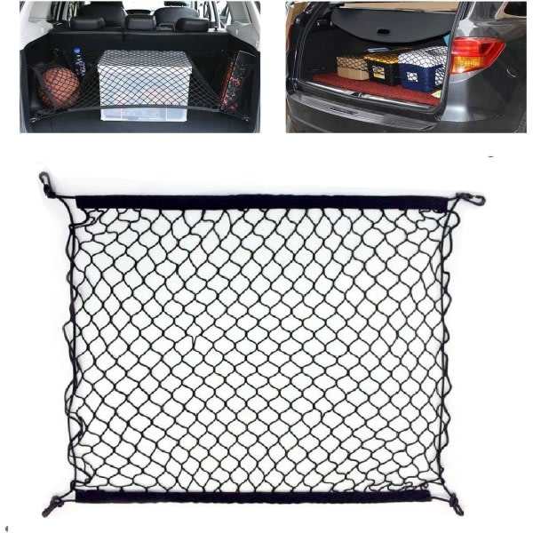 Tavaraverkko, säädettävä, joustava organizer , nylon tavaratilan verkko, universal auton tavaratilan pakettiauton maastoautolle (27,5" x 27,5")