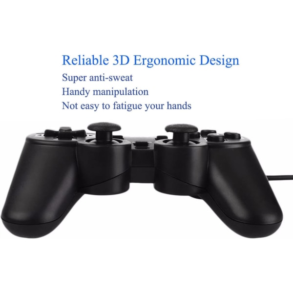 USB-kabelansluten spelkontroll för Windows PC/Raspberry Pi Gamepad Fjärrkontroll Dubbel vibrations speljoystick Joypad för stationär dator bärbar dator