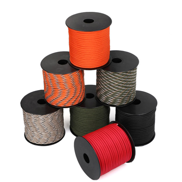 50M 7 Core Paracord Rope Outdoor Polyester Parachute Line Campi E