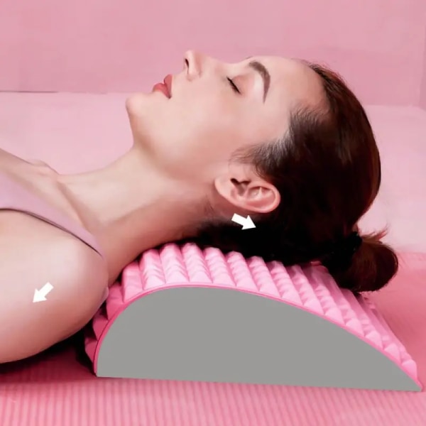 Nakke- og ryggstrekker Korsryggstøttemassasje for avslapping av nakkemidje og ryggmassasje Pink