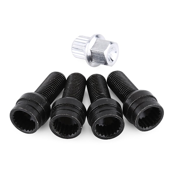 Svarte hjulbolter og låsbare hjulmuttere i stål - M14*1.5MM_xx