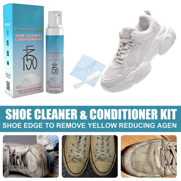 100ml Shoe Cleaner Sneaker Tennis Skinn Hvite Sko Rengjøring F