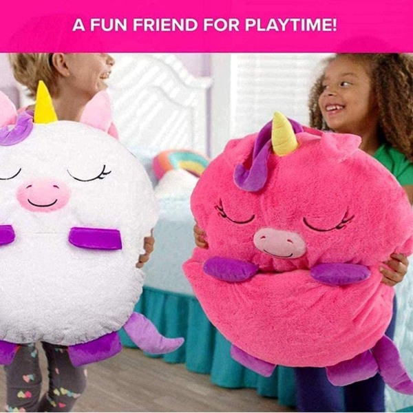 Happy Childrens Fun Sovepose til børn Piger Drenge Haj Slumber Bags Indendørs Dejlig Fluffy Pude/Sovepose camping137*50CM(grå)-Pink