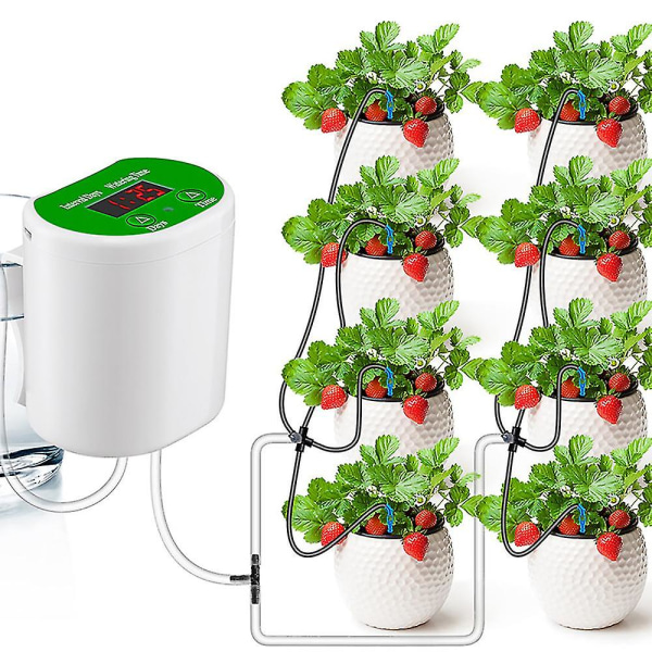 Automatiskt bevattningssystem inomhus med USB laddare, droppbevattningskit, automatisk bevattningsanordning för 8 krukväxter för hemträdgård