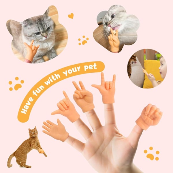 6-pack Mini Katt Händer, Små Katt Händer, Korsade Katt Mini Händer