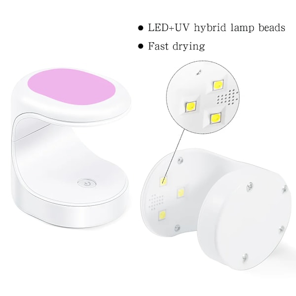 16W UV LED-lampa Nagelkonst Torklampa Mini Bärbar Pink