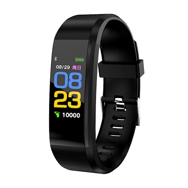 Bluetooth Sport Smart Armbånd Vanntett Pulsmåling Skritteller Sports Fitness Aktivitet Black