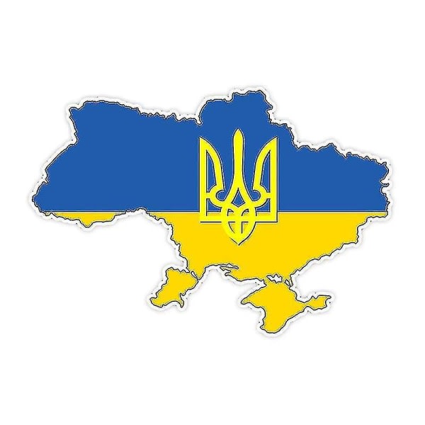 Bildekal 13cm/17cm avtagbar dekaldekal Ukrainsk flagga Tridentkarta Ukrainsk bildekal