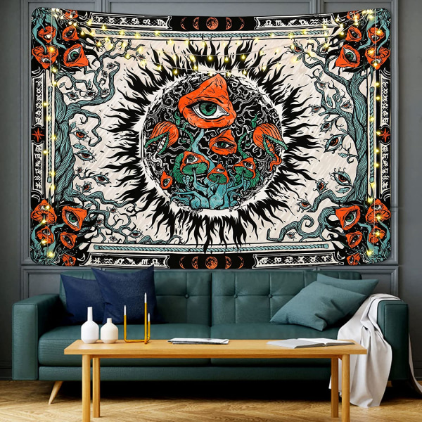 Mushroom Burning Sun Tapestry (51,2 x 59,1 tommer)
