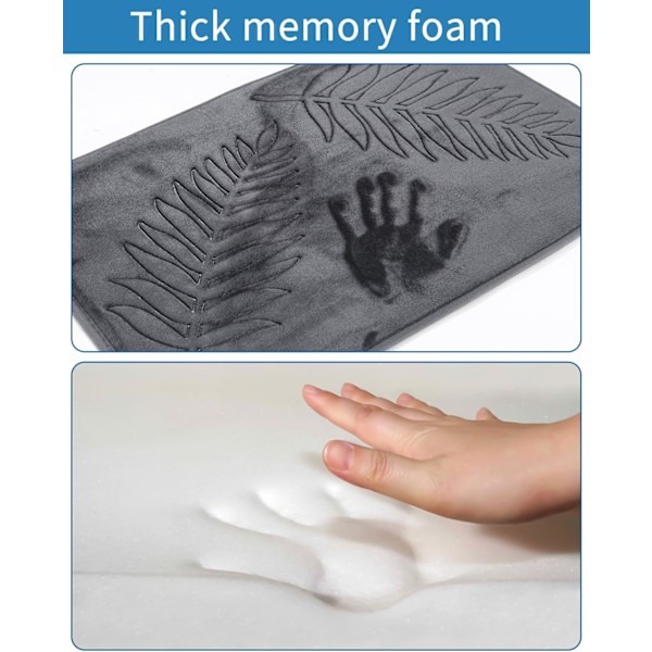 Sklisikker badematte, 40 x 60 cm Sklisikker badematte, myk absorberende matte med sklisikring og verktøy, memory foam