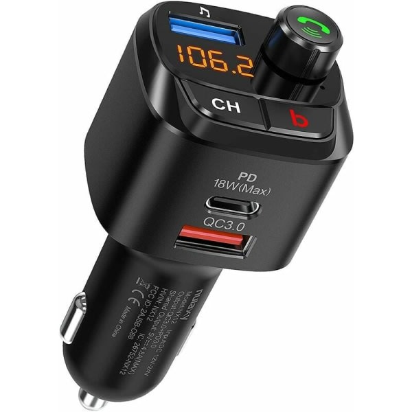 Sändare, Advanced Bluetooth 5.0 Car Kit handsfree, trådlös adapter för bilradiomusikspelare