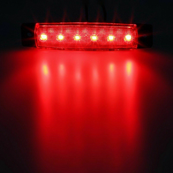 10X 12V LED Röd Positionsljus Markörljus Indikatorlampa Strip Lastbil Släpvagn Lastbil ed