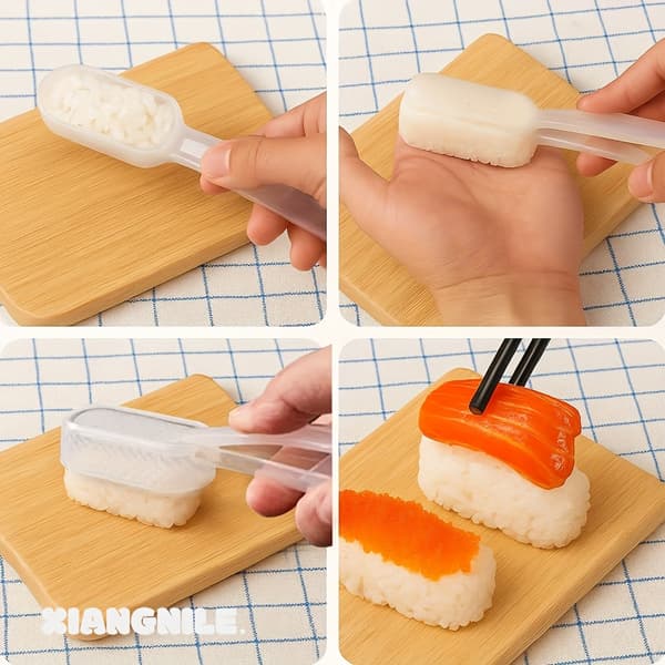 Sushi-formsett formet som skip, 2 stk. plastformer for DIY-sushilaging og matbokser Plastic