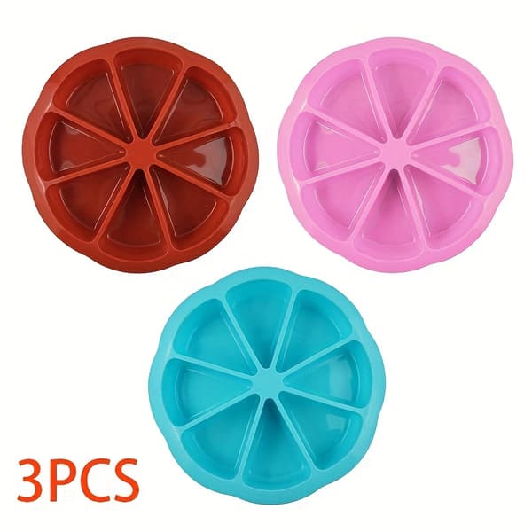 Silikone Trekant Kageform Sæt, Non-Stick 8-Huls Bageform til Muffins & Cupcakes Blue