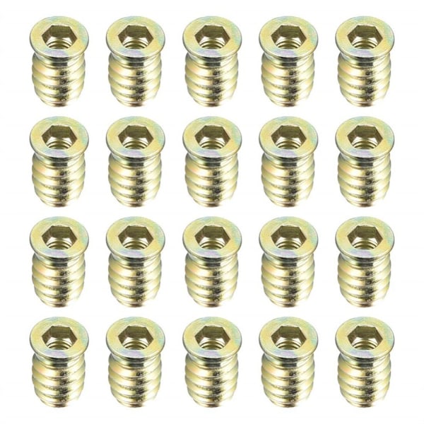 20 kpl Kierrettävät Insertti Mutterit Puukalusteisiin Ruuvattava Mutteri M6X17MM M6x17mm