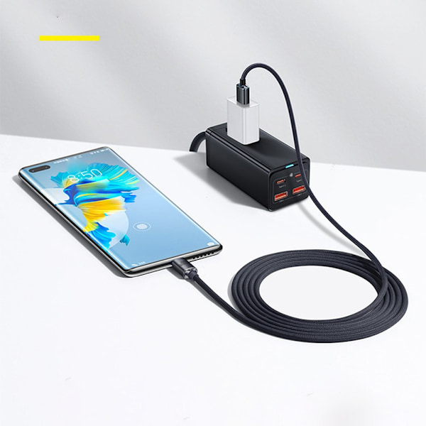 Type C Laddningskabel Mobiltelefon Laddningskabel SVART 1 METER Svart Black 1 meter-1 meter