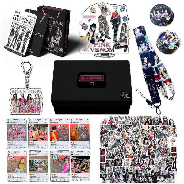 161 stk Sort Pink Born Pink Album Gaveæske Sæt - Blink Fans Merchandise Til Fødselsdage, Festdekorationer, Kpop A