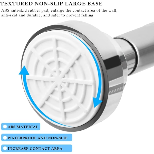 50-85cm Retractable Duschstång Ingen Borrning Duschstång Rostfritt Stål Duschstång för Duschkabin Balkongdörr