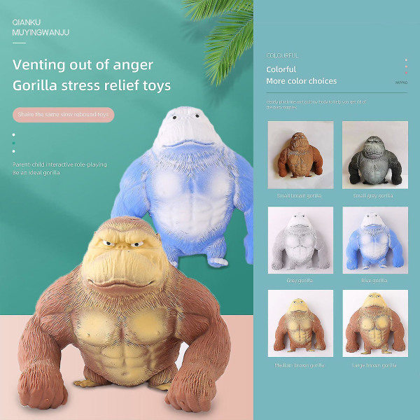 Gorilla-hahmo lelu, Super suuri pehme Gorilla joustava Gorilla apina lelu, Pehme venyvä Gorilla hahmo Lateksi Gorilla fidget-lelu