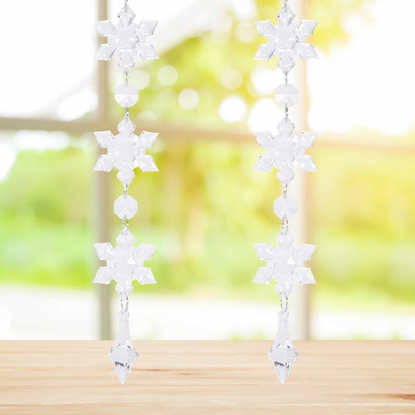 10 kpl Snowflake Crystal Chains, DIY Lasi Riippuva Strand ikkuna