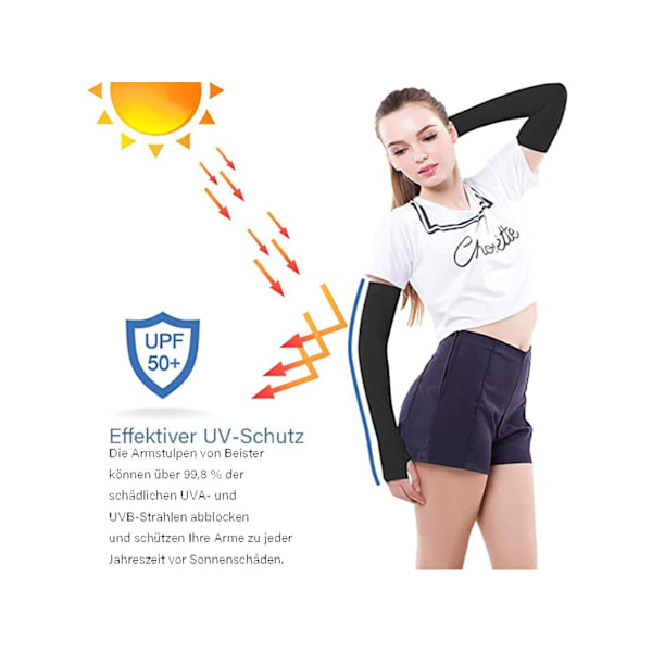Arm Sleeves, Mænds Kvinders UV Solbeskyttelse, Arm Sleeves med Tommelfingerhul