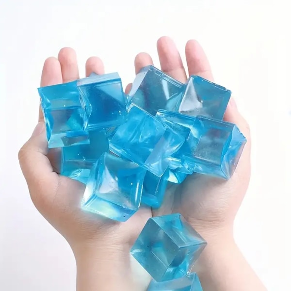 10 st Ice Cube Squishy Leksaker, Squeeze Stress Relief Toy